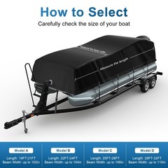 Pontoon Boat Cover 25-28ft, 1200D PU Heavy Duty Marine Grade Pontoon Cover wi…
