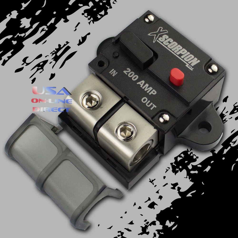200A Amp Manual Reset Inline Circuit Breaker Platinum Terminal Block Marine Auto