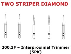 Premier Dental TWO STRIPER Diamond 200.3F – Interproximal Trimmer Burs 5/pk USA