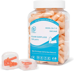 LYSIAN Slim Fit Foam Ear Plugs for Small Ear Canals, 100 Pairs 35Db SNR Noise Re