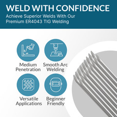 ER4043 1-lb 3/32″ x 16″ Aluminum Welding Rod – TIG Filler Rod, TIG Rod