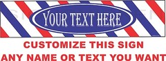 BARBER SHOP SIGN w/ CUSTOM NAME OR MESSAGE – barber shop, barber, aluminum sign