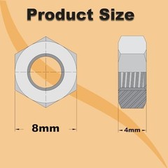 100Pcs M5-0.8 Hex Nut, 304 Stainless Steel, M5 X 0.8Mm Tiny Nuts Fasteners, Hex