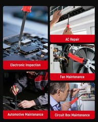 2-in-1 Voltage Tester Screwdriver, 3–500V AC Contact Voltage Measurement & No…