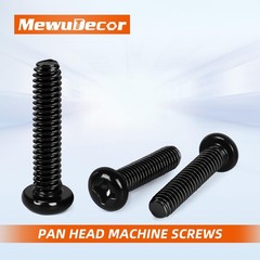 x 14mm Pan Head Machine Screws, Cross Screw, 304 Stainless Steel, Black Finis…