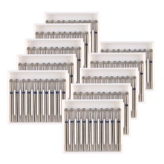 AZDENT 100pcs Dental Diamond Burs Ball Round FG 1.6mm for High Speed Handpiece