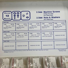 Dycon M2, M2.5, M3, M4 Fasteners with 2485 pcs. See exact list in Description.