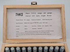 50pcs Metric Bearing Steel Pin Gage Set Precision Kit 0.001mm 7.51-8.000mm 50mm