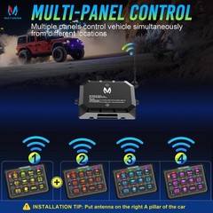 MICTUNING P1s RGB Switch Panel Wireless Range 328FT Toggle Circuit Relay System