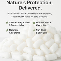 10/12/14″ Biodegradable Eco-Friendly Packing Peanuts, Sustainable Shipping Fill