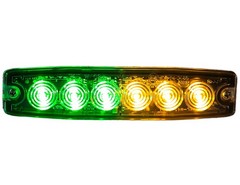 5 Inch Amber Green LED Strobe Light Ultra Thin Waterproof 23 Flash Patterns