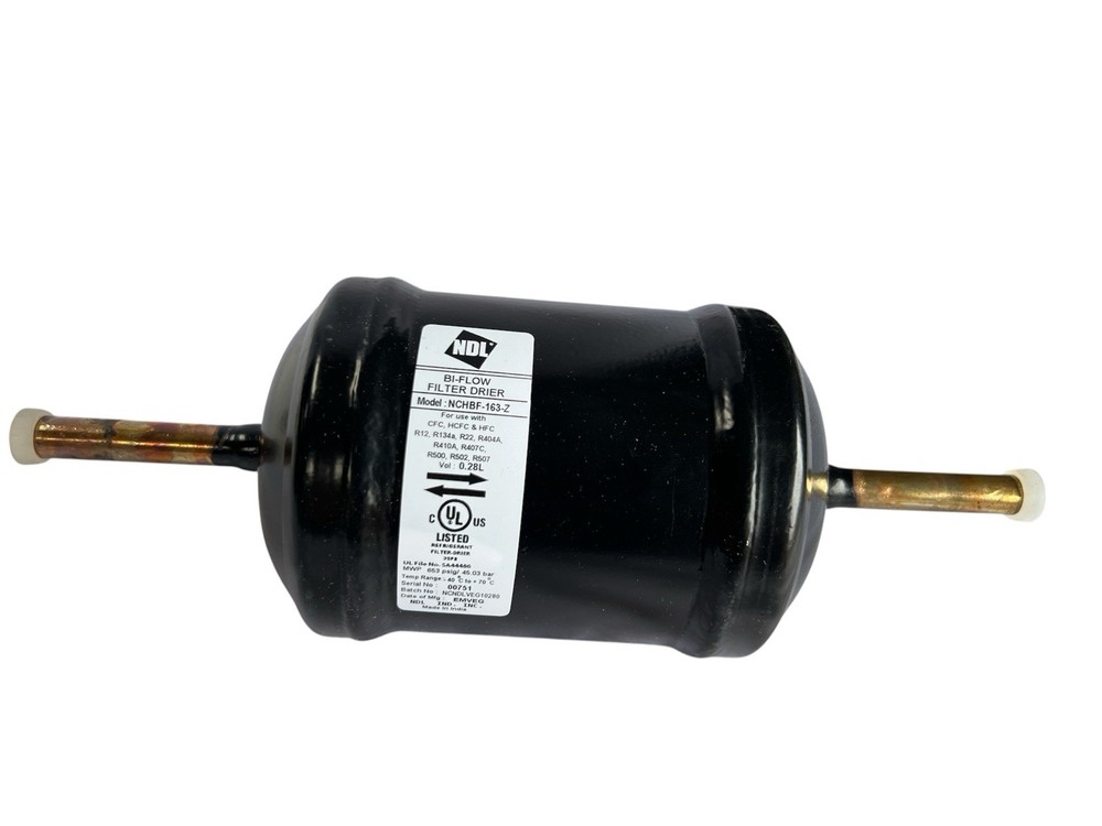 NDL 3/8 Liquid Line Bi-Flow Filter Drier NCHBF-163-Z Press Fit Heat Pump Core