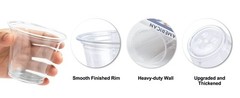 9 oz Clear Plastic Cups 50 Pack, Sturdy & Food Safe Disposable Cups for Cold or