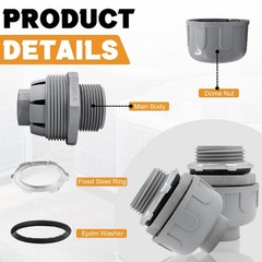 1 inch Liquid Tight Connector PVC Flexible Conduit Connector,Straight 180 Deg…