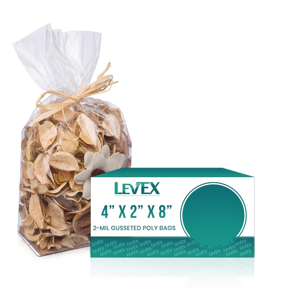 2-Mil Expandable Gusseted Poly Bags Clear Polyethylene Multiple Sizes LDPE