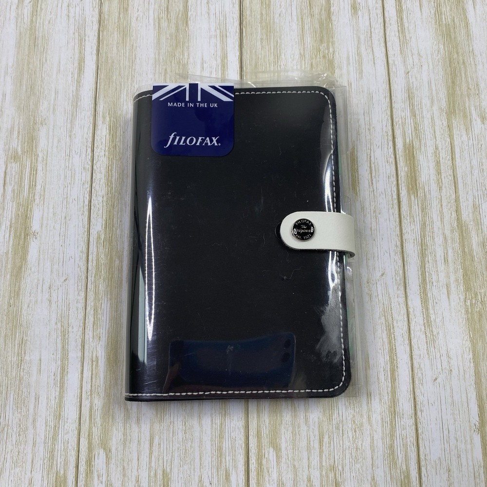 Filofax The Original Personal A5 Leather Organizer Black New