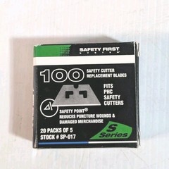 100 EACH / BOX SP-017 Style Safety Replacement Blades for Box Cutter Knives