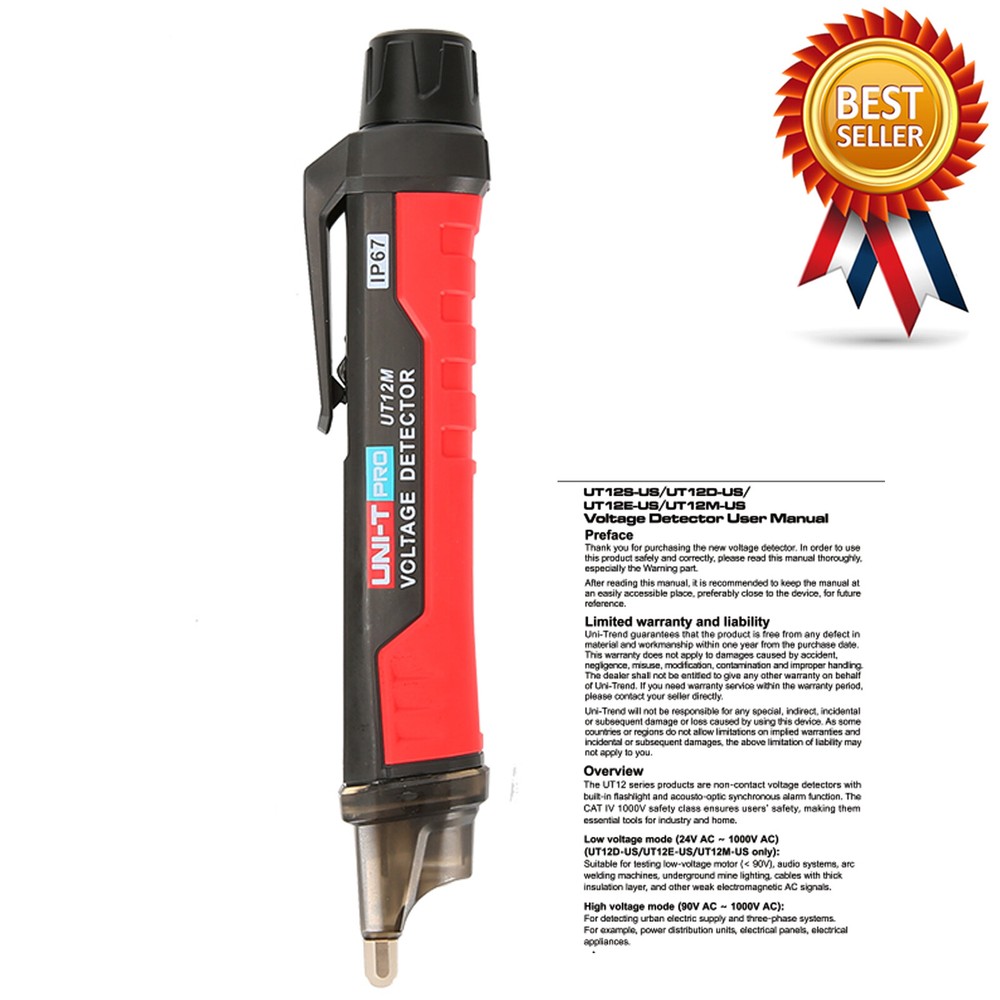 UNI-T UT12M Non-contact AC Voltage Detector Smart Test Pencil 24V-1000V