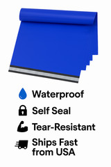 Blue Plastic Mailing Bags Poly Mailers Self Seal Shipping Envelopes – All Sizes