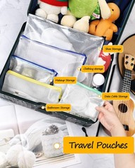 18 PCS Plastic Mesh Zipper Pouch 11×16 Inch Extra Large WaterResistant Bag
