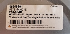 End Mill Holder, NMTB50 Taper, 3/4″ Hole Dia