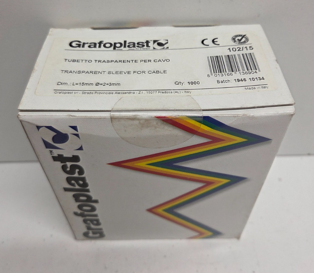 LOT OF 1000 NEW SEALED IN BOX! GRAFOPLAST 15MM TRANSPARENT SLEEVES 102/15