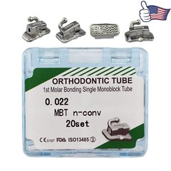 20sets Dental Orthodontic Buccal Tubes Molar Tube MBT Roth 022 1st 2nd Bondable