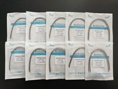 Dental Orthodontic Stainless Steel Arch Wires Round Wire Ovoid/Natural 10pcs/bag