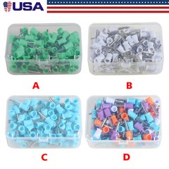 100pcs Dental Polishing Cups Prophy Cup Latch Type Brushes Rubber Color
