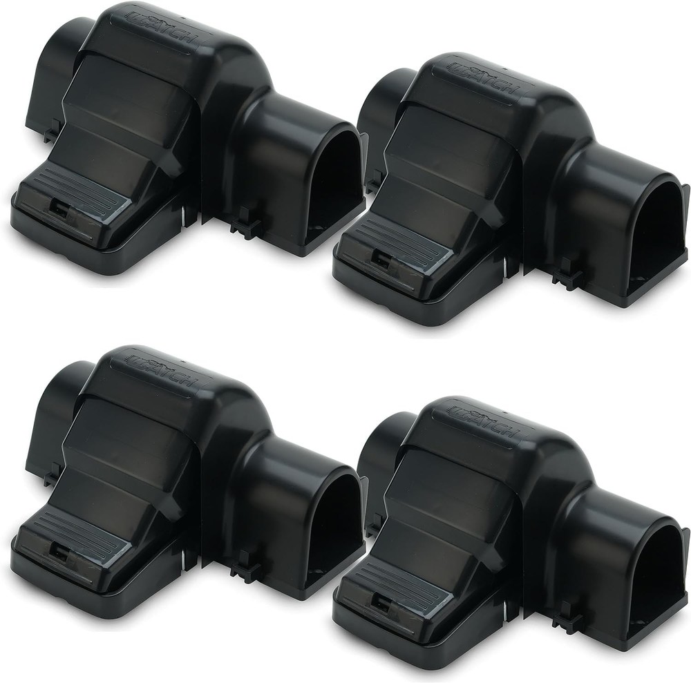 Rat Traps Indoor and Outdoor – 4 Pack Dual-Entry Large of 4, Black
