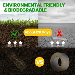 ADHES Biodegradable Kraft Paper Tape, Eco Friendly & Writable & Uncoated Paper