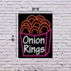 LED Onion Rings Sign | Light Up Sign | 26″H x 20″W x 2″D