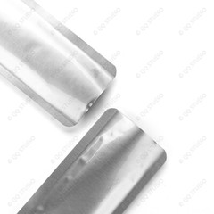 Multi Size Silver Aluminium Mylar Glossy Flat Open Top Powder Pouch