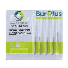 WAVE Dental Carbide 557 Surgical Burs FG 558 Cross Cut Flat Fissure SL Bur 25mm