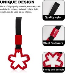 Sakura Shaped Car Handle Rings, Cherry Blossom Drift Charm Hand Str Color: Red