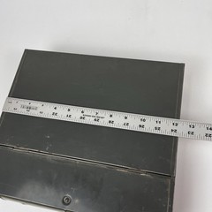 Vintage Asco Art Steel Co Industrial Metal Book Storage Box with Latch Green