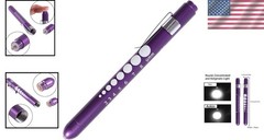 Professional LED Medical Pen Light with Pupil Gauge – Lightweight Purple Design
