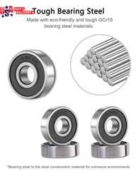 20 Pcs 608 2RS Ball Bearings – Bearing Steel and Double Rubber Sealed Miniature