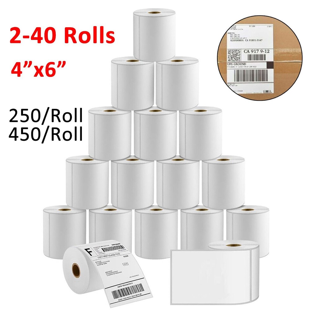 4×6 Direct Thermal Shipping Labels 250/450 per Roll For Zebra Eltron ZP450LP2844