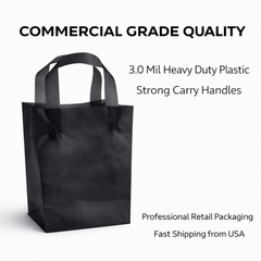 3.0 Mil Frosted Plastic Shopping Bags 8x5x10 Boutique Retail Gift Bags Colors