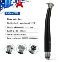 Dental High Speed Handpiece Push Button 4 hole NSK Style Color Black
