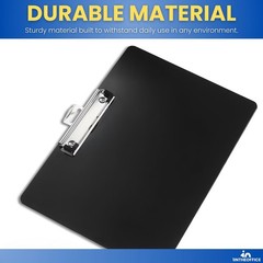 Landscape Clipboard, Black Horizontal Clipboard, 8.8 x 12.4-inch, 2 Pack
