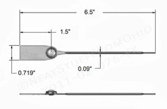 SECURITY SEALS 6” RAT-TAIL (PULL-TIGHT) HIGHER-SECURITY, 50 SEALS, COLOR CHOICE