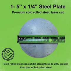 (4) -1/4″ Round Steel Plates, 5″ diameter, Cold Rolled Steel, Superior Strength