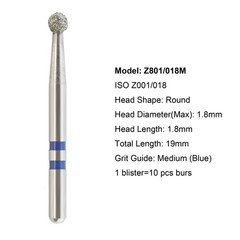 Diamond Burs Zirconia Cutting Round End Taper Cylinder Football Ball Fine Medium