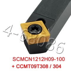 1PC Lathe Turning Tool Holder SCMCN1212H09-100 + 5PC Carbide insert CCMT09T308