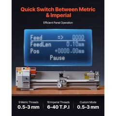 Uimoso Precision Bench Metal Lathe 8.7 x 39 in with Automatic Feed