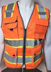 Class 2 Hi Visibility Reflective Orange Safety Vest (Small to 2XL)