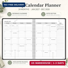 2027-2028 Monthly Planner, 24-Month Calendar, 8.6″ x 11″ Academic Planner | Janu