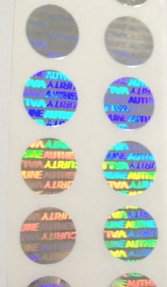 SV10 100 3/8″ SVAG Round Security Hologram Labels Tamper Evident Stickers
